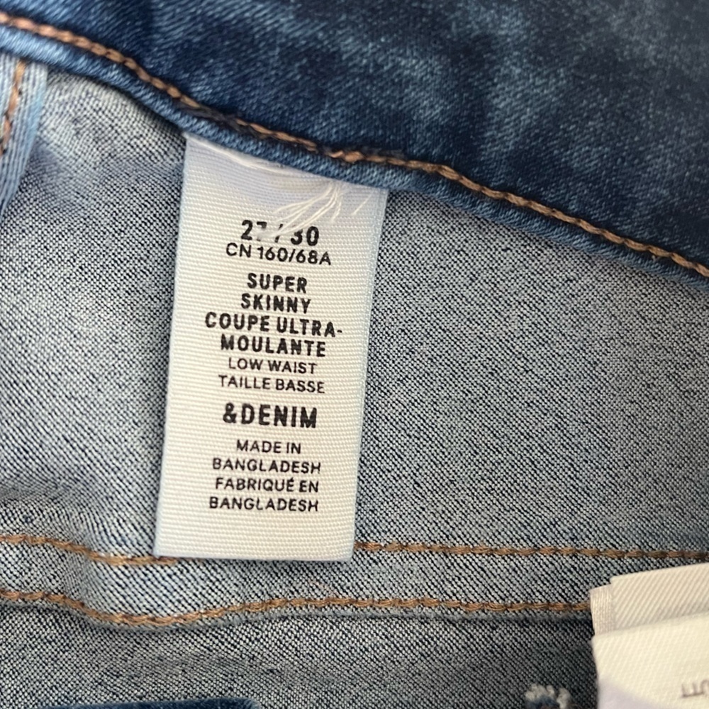 H&M Super Skinny Dark Wash High Rise Denim Jeans Size 27/30 - Picture 5 of 11